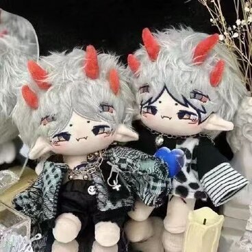 20cm 着せ替えぬいぐるみ 無属性 ぬいぐるみ 見目 白髪四つ目男の子 着せ替え人形 綿人形 コットンドール