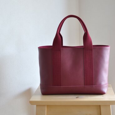 シンプルトート ミニ　ボルドー
