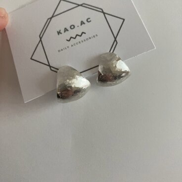 小さめ【silver950さんかく curlピアス(14kgfポスト)/イヤリング