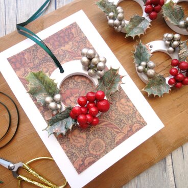 季節のアロマストーン ■ Xmas オーナメント ■ C 小さなXmasリースデザイン