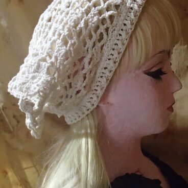 ヘッドドレス/三角巾「フラワーメッシュ」