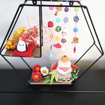 お正月飾り　シマエナガ付き