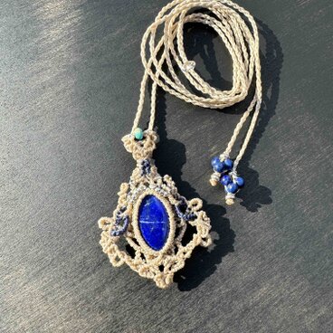 715-ラピスラズリのマーキスペンダント