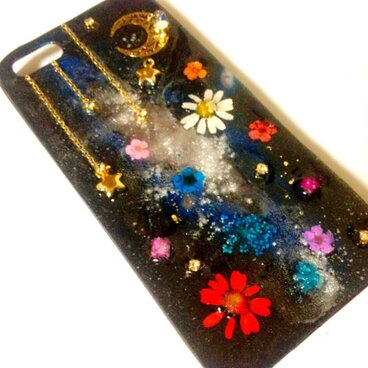 R様オーダー♪宇宙と花のIPHONE5/5sケース