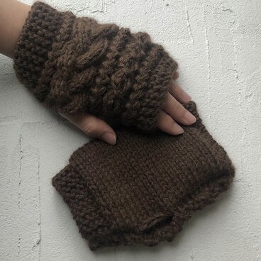 大人のためのハンドウォーマー［ベビーアルパカ（ブラウン）］《リニューアル2》