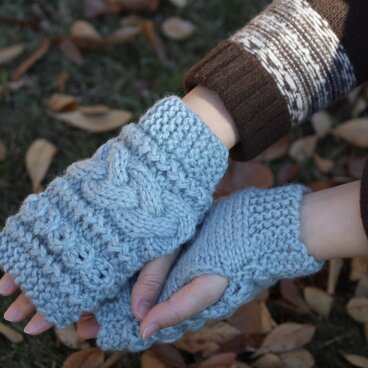 大人のためのハンドウォーマー［太糸藍染めblue Lot:A］《リニューアル》