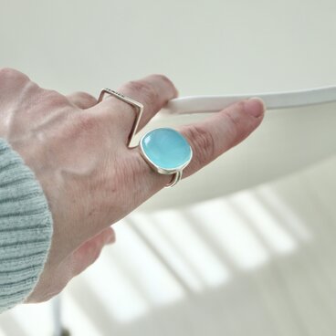 [四角い水のカルセドニー]ring