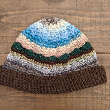 ニット帽子-青空- wool100%