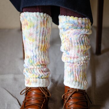 018/絹と綿の2重編みレッグウォーマー