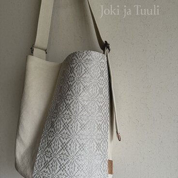 bag[手織りと帆布のワンショルダーバッグ]アイボリー