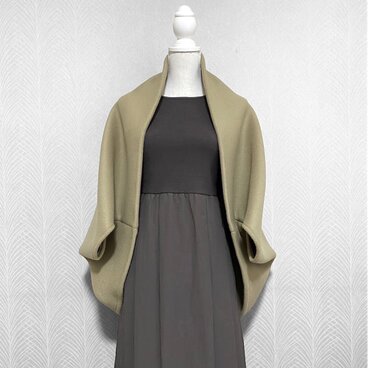 高級カシミヤウール◇黒・ベージュ◇マーガレットカーディガン