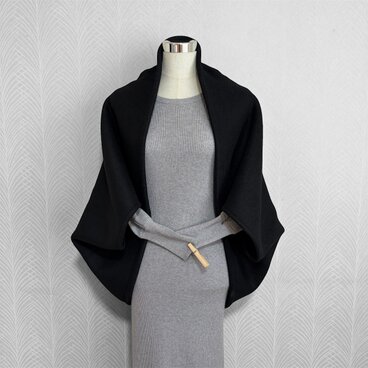 高級カシミヤウール◇黒・ベージュ◇マーガレットカーディガン