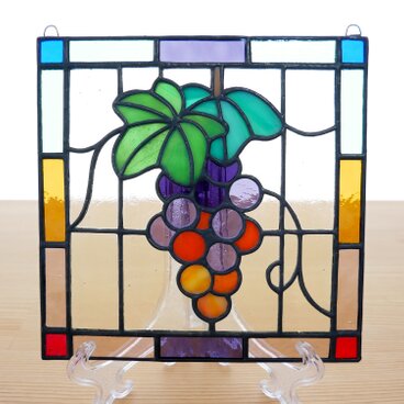 ステンドグラス ミニパネル ブドウ 15cm
