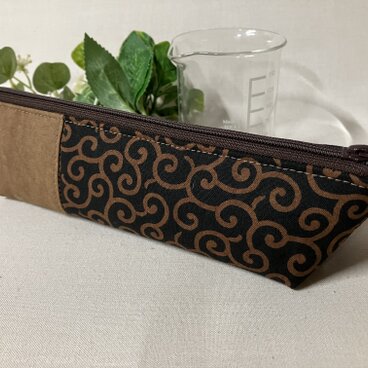 柿渋染め　ペンケース　23K03