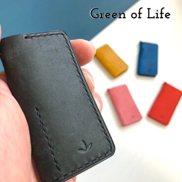 ◆完売しました◆【＊*ポップなカラーで毎日を彩る*＊】本革のリングレス キーケース　＊ブラック＊