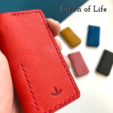 ◆完売しました◆【＊*ポップなカラーで毎日を彩る*＊】本革のリングレス キーケース　＊レッド＊