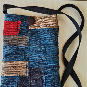 裂織りパッチワークショルダーバック