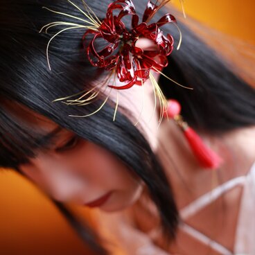 ディップアート 彼岸花 簪