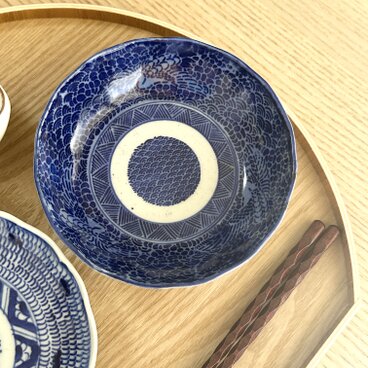 藍色印判なます皿