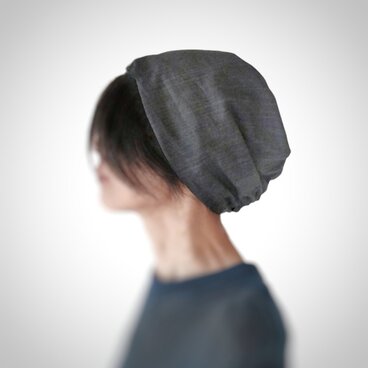 ターバンな帽子　ボーダー+黒ニットストレッチ　送料無料