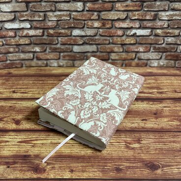 文庫本カバー ねこダマスク ピンク