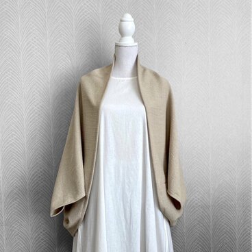 MANTECOツイード◇グレージュ◇オフホワイト◇マーガレットカーデ