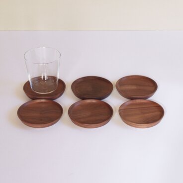 木製コースター ウォールナット材2　丸型（1枚ずつの販売です）