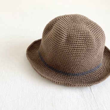 ナチュラルハット[チョコ茶×ダークグレー]