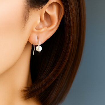 14kgf 一粒パールピアス 普段使いからフォーマルまで 6月誕生石