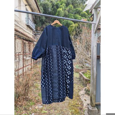 藍染！絣のワンピース　●118センチ丈●