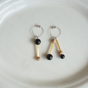 Tibetan beads×Czech seedGlass beads pierce/earring〈06〉