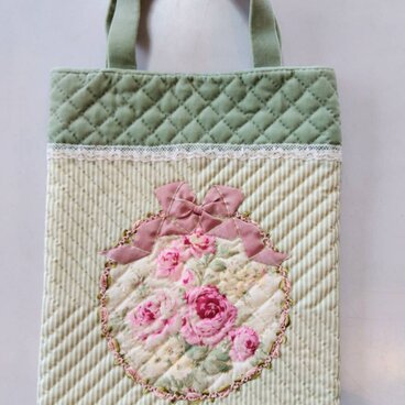 バラとリボンのプチバッグ