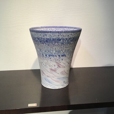 練込花器「さざ波」