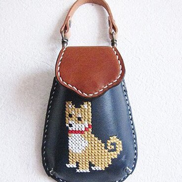 【sale】モバイルケース～柴犬（M）紺