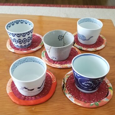 刺し子のコースター５枚セット