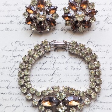 ブラウンラインストーンセット