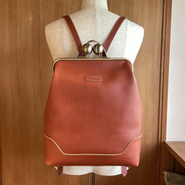 大玉がま口リュック （レッド）