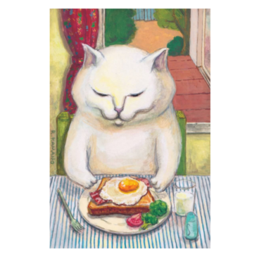 118　カマノレイコポストカード2枚セット「目玉焼きトースト」