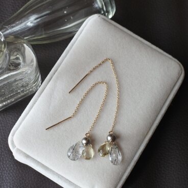 ルチルのしずく〜14kgf ピアス　