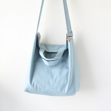 帆布の2wayショルダートートバッグ☆ホリゾンブルー