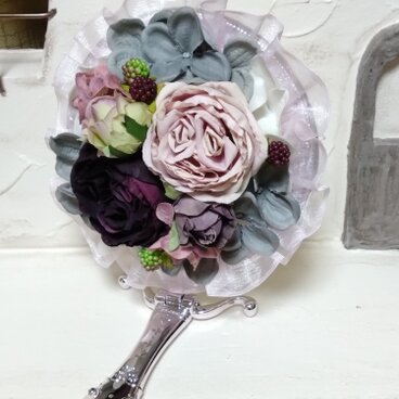 女優ミラー　楽屋ミラー  デコレーションミラー　アンティークピンク