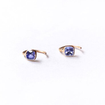 k18 Tanzanite SQ Sprout ピアス/ 受注制作