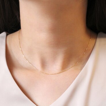 夏のご褒美✨つけっぱなし K18 シンプル 華奢 チェーンネックレス スキンジュエリー 重ね付け 普段使い 高見え〈48〉