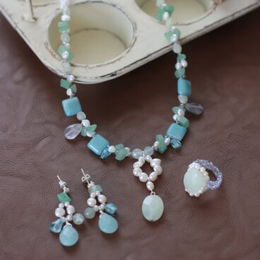 アマゾナイトのミルキー夏色3点セット