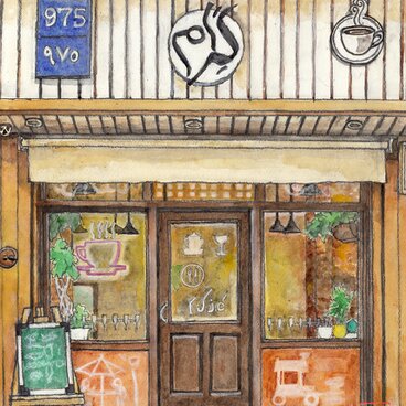 【要写真、ストリートビューでも可】B4サイズで建物の記念に、思い出の再現に建物をアートに描きます。