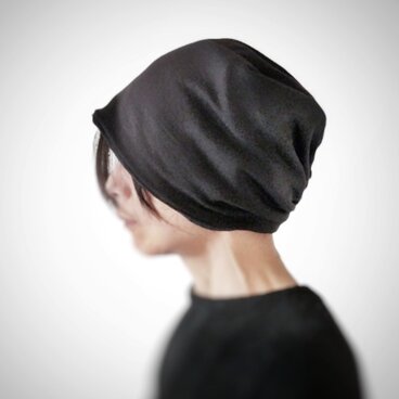 ターバンな帽子　黒リバーシブルB　送料無料