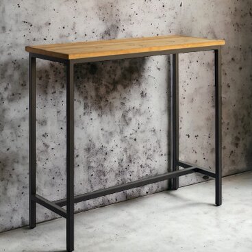 OLD FIR WOOD × BALCK STEEL COUNTER TABLE