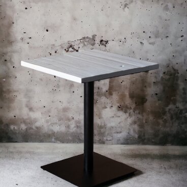 OLD FIR WOOD × BALCK STEEL COFFEE TABLE 60 - WHITE