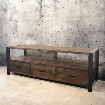 OLD FIR WOOD × BALCK STEEL TV BOARD 150