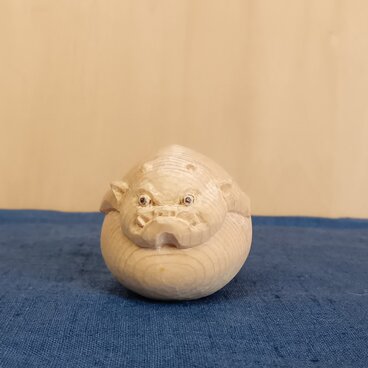 丸い天邪鬼(4)  木彫り